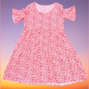 Classic Ditzy Floral Red White Sundress Women's Size Small